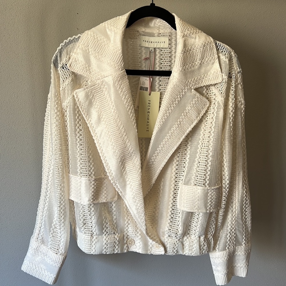 FRENCHMAUVE Tessa Lace Jacket via ANTHROPOLOGIE